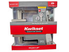 Kwikset Perth Keyed Entry Handle Deadbolt Combo Satin Nickel 99910-092 Lot Of  2