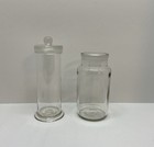 Vtg Clear Glass Apothecary Jars 1  Vtg With No Marking   2 rare British Made Jar