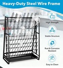 New Lab Drying Rack Draining Rack For Glassware   Bottles Clean Dry Black Steel