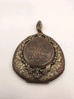 Vintage Rare Large Art Nouveau Style Intricare Floral Layered Brass Loacket 
