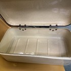 Vintage Antique Large Enamel Bread Biscuit Bin Box Hinged Lid