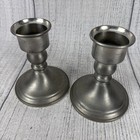 Web Pewter Weighted Candle Stick Holders 4 5 Inches Vintage Pair Set Of 2