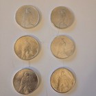 6 Us Silver Peace Dollars Au  90 Fine  Lot Of 6  Random Dates