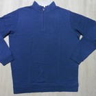 Peter Millar Mens Xl Pullover Navy Blue Crown Comfort 1 4 Zip Polo Sweater