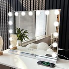 Hollywood Vanity Mirror With 15 Dimmable Led 5x Magnifier rechargeable 22 x18 
