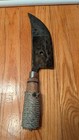 Vintage Hand Forged Butcher Knife Cleaver Trailing Point Custom Skinner
