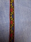 Vintage 25 Yards Of Lace Red And Blue Flower  1 4   Wide