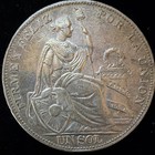 Au 1934 Peru Un Sol Silver Coin 0 9 Fine Km 206 Lima  l  5 Decimos Fino