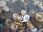 Lot Of 100  Vintage Gold Tone Metal Buttons Sewing Crafts  Shanks 1 Lb 8 Oz