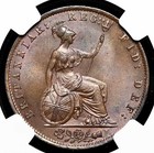 Great Britain  Queen Victoria  1854 Halfpenny  Young Head  Ngc Ms64 Bn