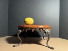 Antique Victorian Eastlake Metal Claw Foot Small Wood Table Riser Stand Pedestal