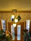 1 12 Scale New Dollhouse Miniature 3 Drop Tulip Ceiling Lamp Led Battery Lights
