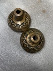 Antique Pair Of Door  Knobs Norwalk G-10200 Cast Bronze Brass Butterflies  1885