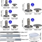 340 Set Mixed Size Leather Rivets Kit - Double Cap Rivets Studs For Clothing    