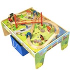 50 Piece Train Set With Train   Play Table - Brio And Thomas   Friends Compatibl