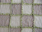 Shabby Chic Baby Toddler Rag Quilt Colorful Dots   Green On Green Back Handmade