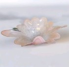 Rare Murano Glassware Pink Swirl Scalloped Edge Crystal Clear Bowl Sticker Italy