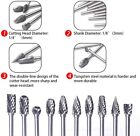 10 20 Pcs 1 8  Tungsten Carbide Rotary Burr Bits Cutting Carving For Dremel Tool