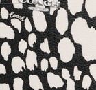 Nwt Coach   Large Corner Zip Wristlet  With Spotted  Animal Print  Black   Chalk