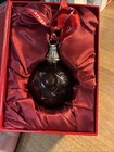 Waterford Cased Crystal Ball Ornament Collection Ruby Red Ornament Rare