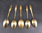 Vintage Dirilyte Dirigold Regal Goldware Set Of 5 Soup Spoons Flatware Sweden