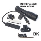 M340c Tactical Led Flashlight 500lm Weapon Light rifle Mlok Mount Fit 20mm Rail