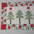 Handmade Christmas Tree Patchwork Table Runner Quilted Approximately 36    X 18   