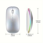 2 4ghz Wireless Optical Mouse Usb Rechargeable Rgb Cordless Mice For Pc Laptop    