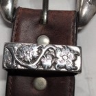 Vintage 1993 Brighton Leather Western Belt Medium M48307 Silver Buckle Tipfloral
