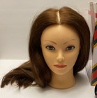 Hair Mannequin Head Hairdresser Training Cosmetology Clamp W  Long Brown Hair
