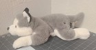 Fao Shwartz Wolf Husky Plush Stuffed Animal Toy Realistic Gray White Blue Eyes 