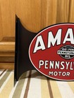 Amalie Motor Oil Flange Sign Pennsylvania Double Sided Vintage Style Wall Decor