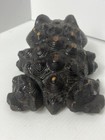 Vintage Japanese Cryptomeria  Wooden Frog Carved Black brown Very Cool Preowned