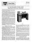 Delta 12  Variable Speed Wood Lathe Operating  Maint   Parts List Manual  1960