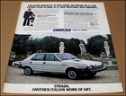 1979 Fiat Strada Print Ad Car Automobile Advertisement Italy Wild Turkey Whiskey