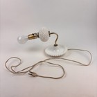 White Hobnail Milk Glass Lamp Light Ball   Plate Wall Sconce Vintage Works
