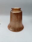Vintage Amber Iridescent Style Glass Lamp Shade Scalloped 2 25 Fitter