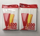 2 Set Of 100 Ct Home Smart Individually Wrapped Straws