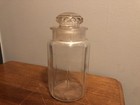 Vintage antique Large Tiffin Dakota Type Glass Jar Canister W Ground Glass Lid