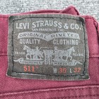 Levi Strauss   Co 511 Mens 36x32 Burgundy Skinny Fit Jeans Cotton Elastane
