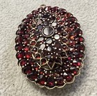 Victorian Czech Bohemian Oval Red Garnet Mourning Locket No Glass As Is   -752