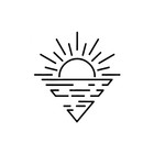 Really Great Stencils  Geometric Sunset  6x6   Sunrise  Ocean  Water  Sunburst