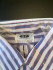 Nos 1970s Golden Vee Endura-press Men   s 15 M Long Sleeve Shirt Striped B
