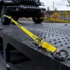 Vulcan Classic Yellow Axle Strap Tie Down Kit - Wire Hook Ratchet Straps