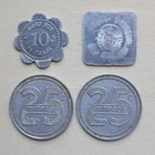 Billiard Parlor Pool Hall Good For Trade Tokens Lot Of 4 Various Antique Vintage