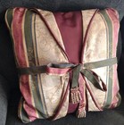 Croscill  Dover Manor Townhouse Throw Pillow Burgundy Gold Green 15  X 15 