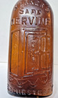 1880 Warner s Safe Nervine Bottle Amber Brown Glass Applied Top Rochester Ny