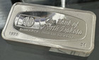 1971 Franklin Mint Bank Of North Dakota Bismarck Sterling 2 Oz Silver Bar Ingot