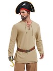 Runcati Mens Medieval Pirate Tunic Shirt Renaissance Viking Knight Costume
