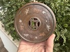 18th 19th Century Chinese Silver Inlaid Cold Painted Bronze Censer Stand Qing